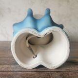 Blue ceramic hand lamp