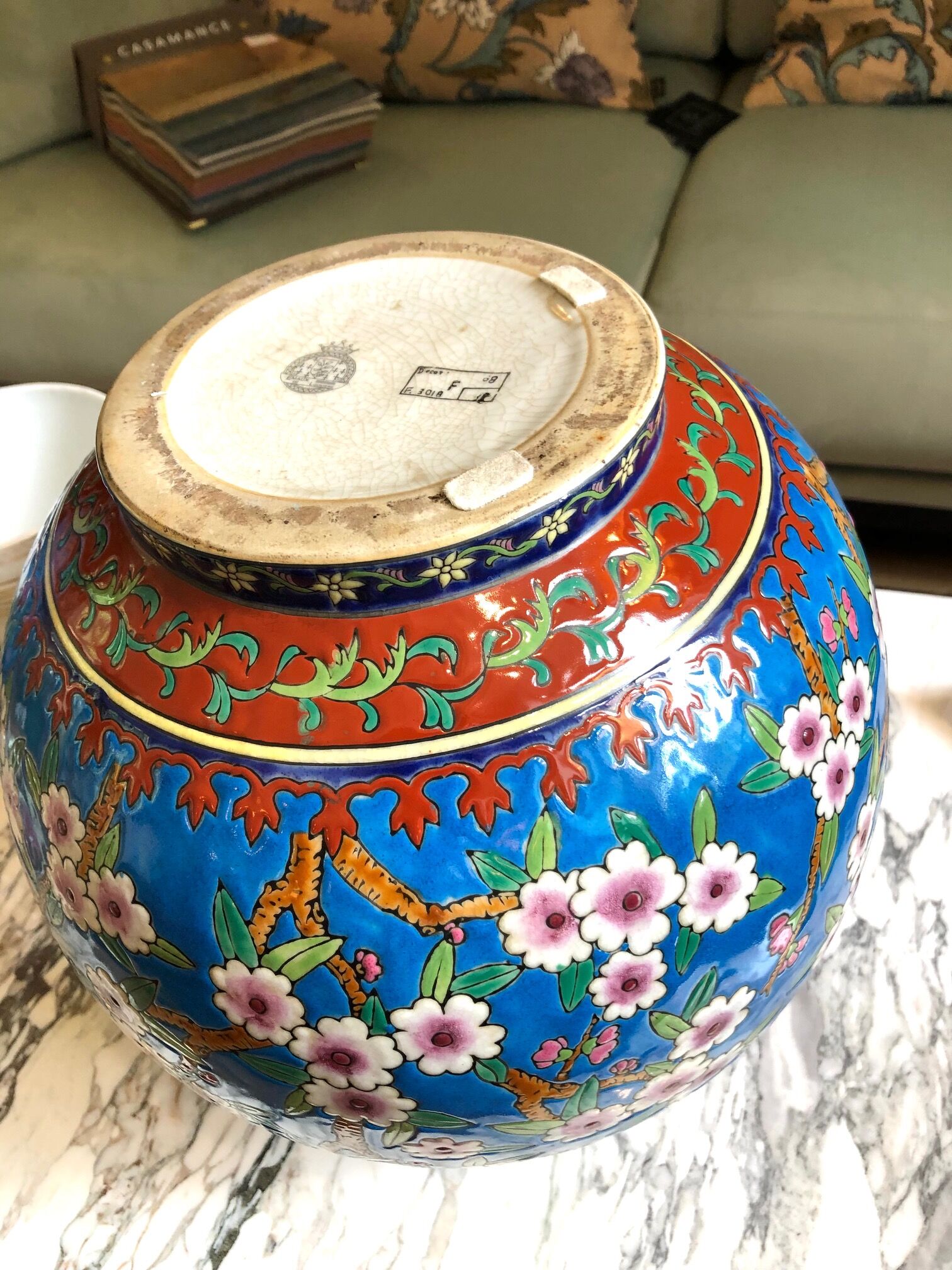 Colonial ball vase la louviere around 1930
