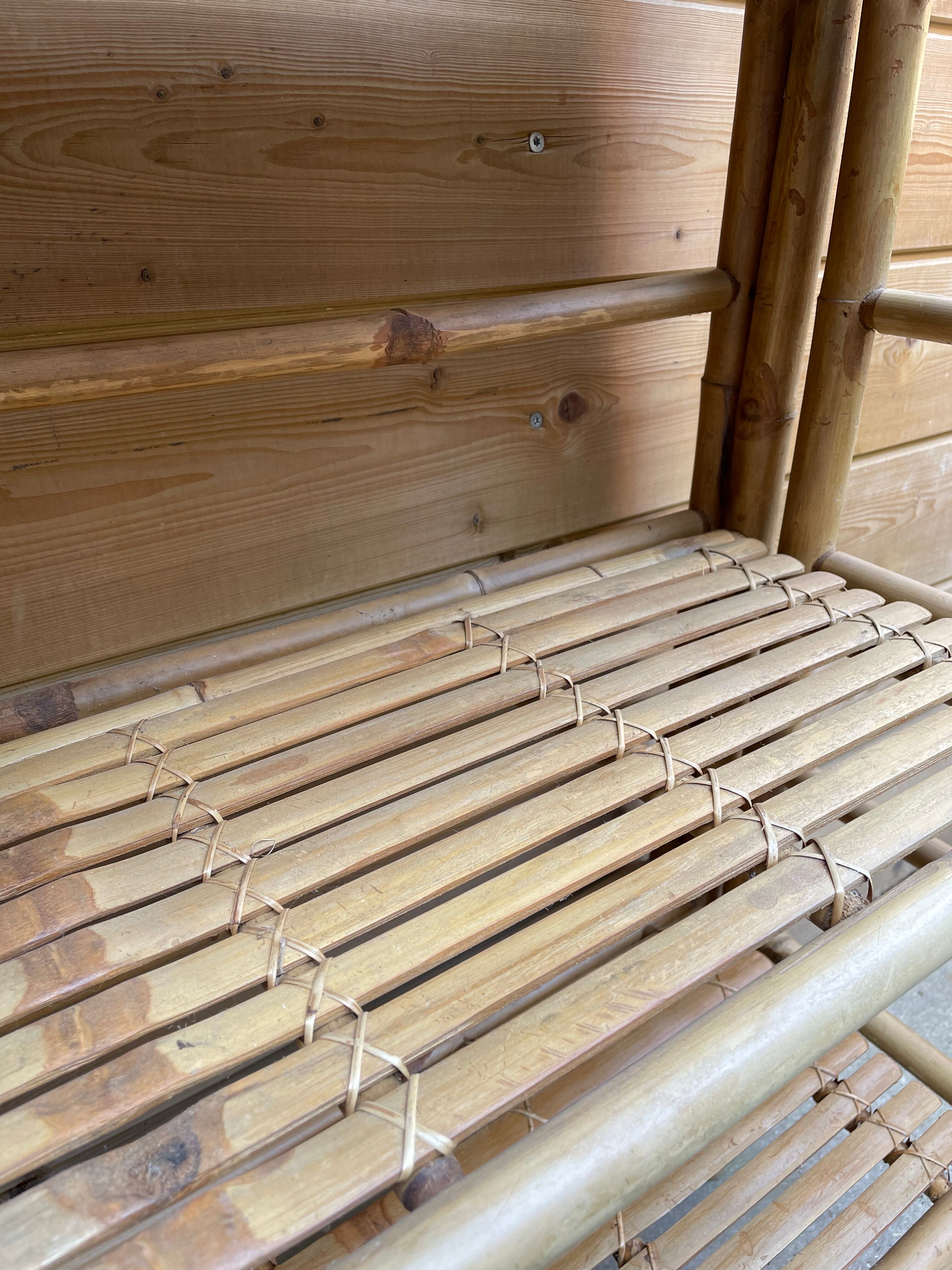 Foldable vintage bamboo bookcase