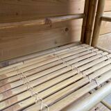 Foldable vintage bamboo bookcase