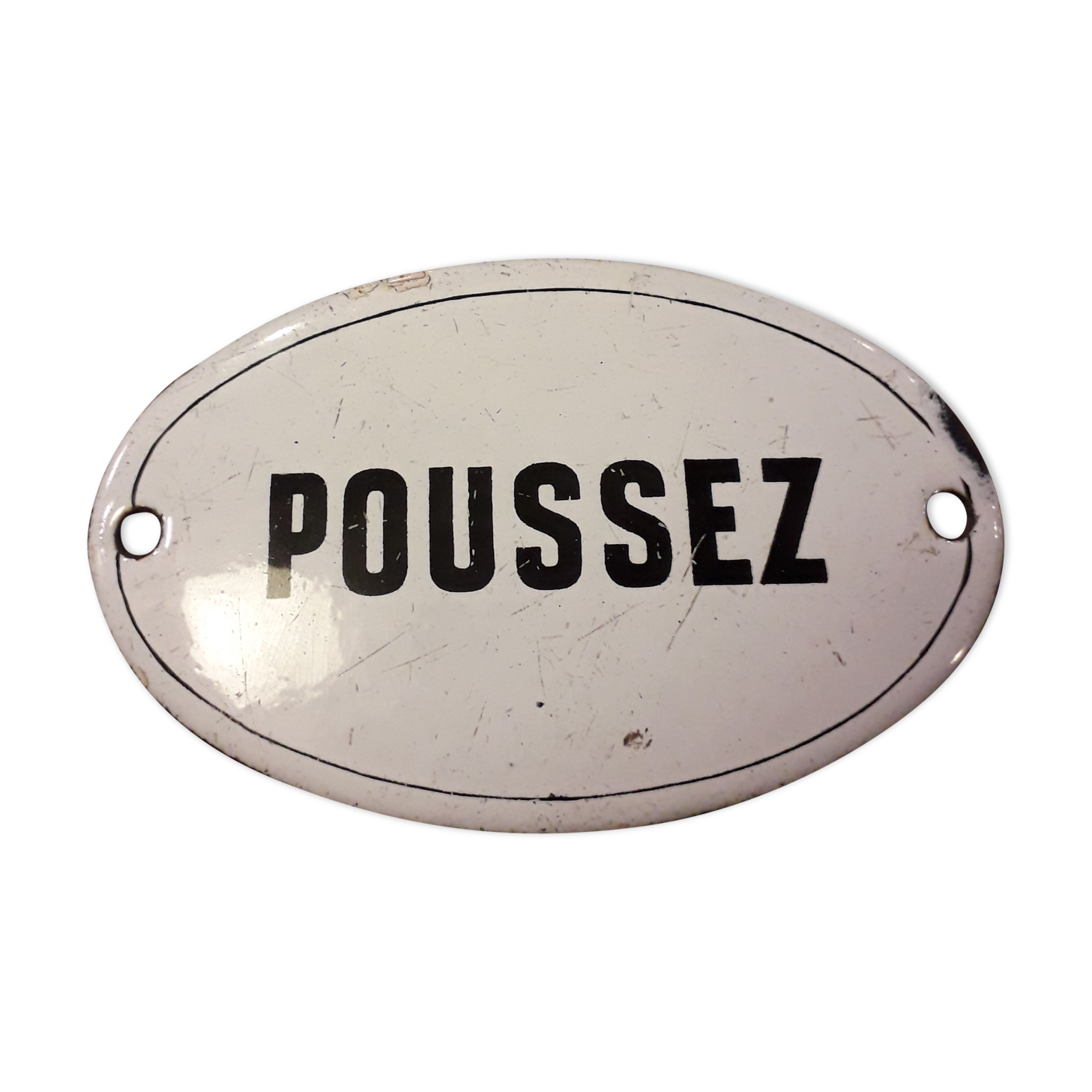 Enamelled plate: push