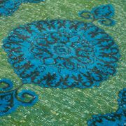 Handmade vintage turkish 1980s 188 cm x 320 cm blue rug