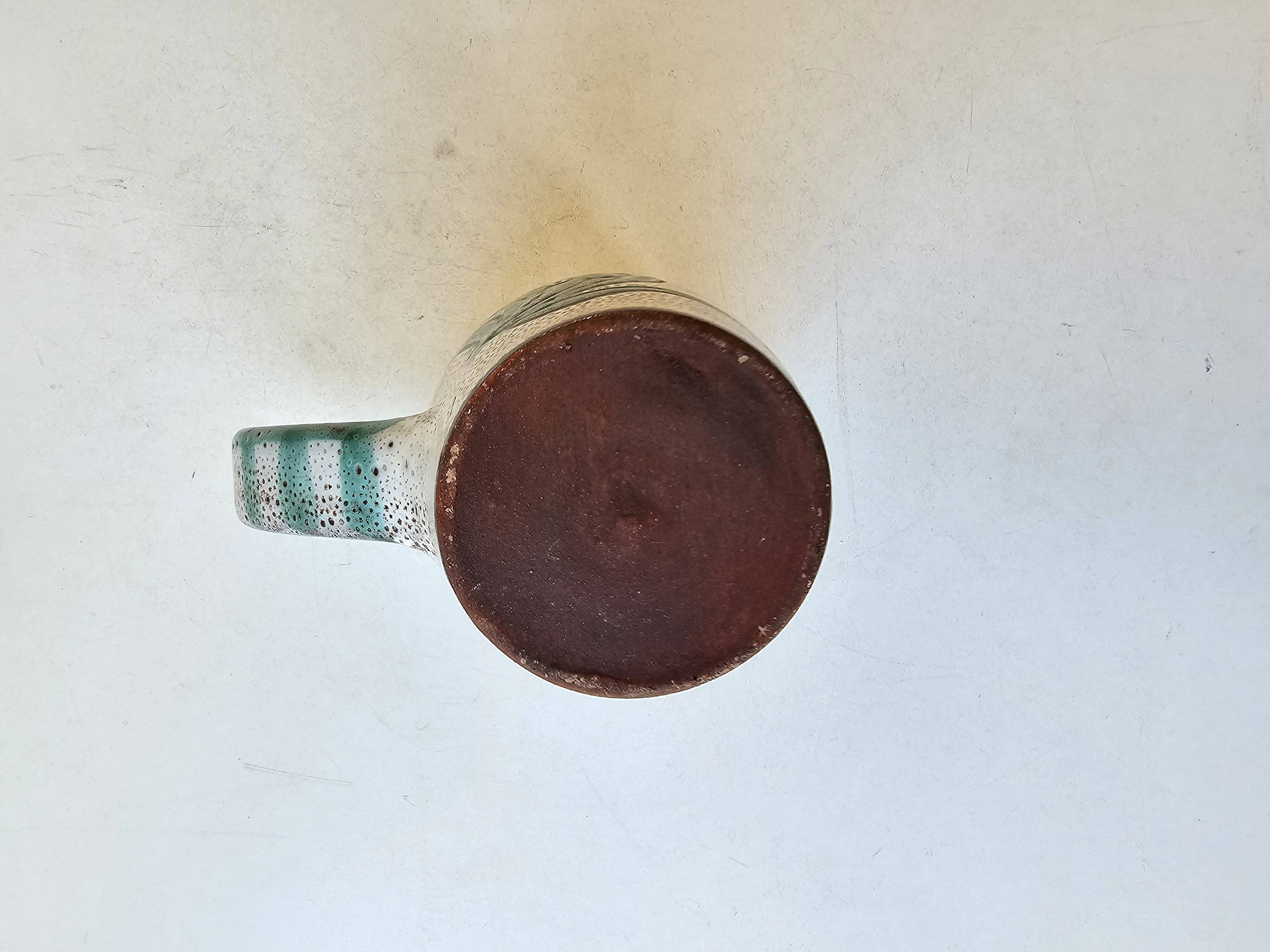 Large ceramic mug with fish decoration - Vallauris 1960s