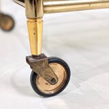 Golden metal dessert with tinted glass tops