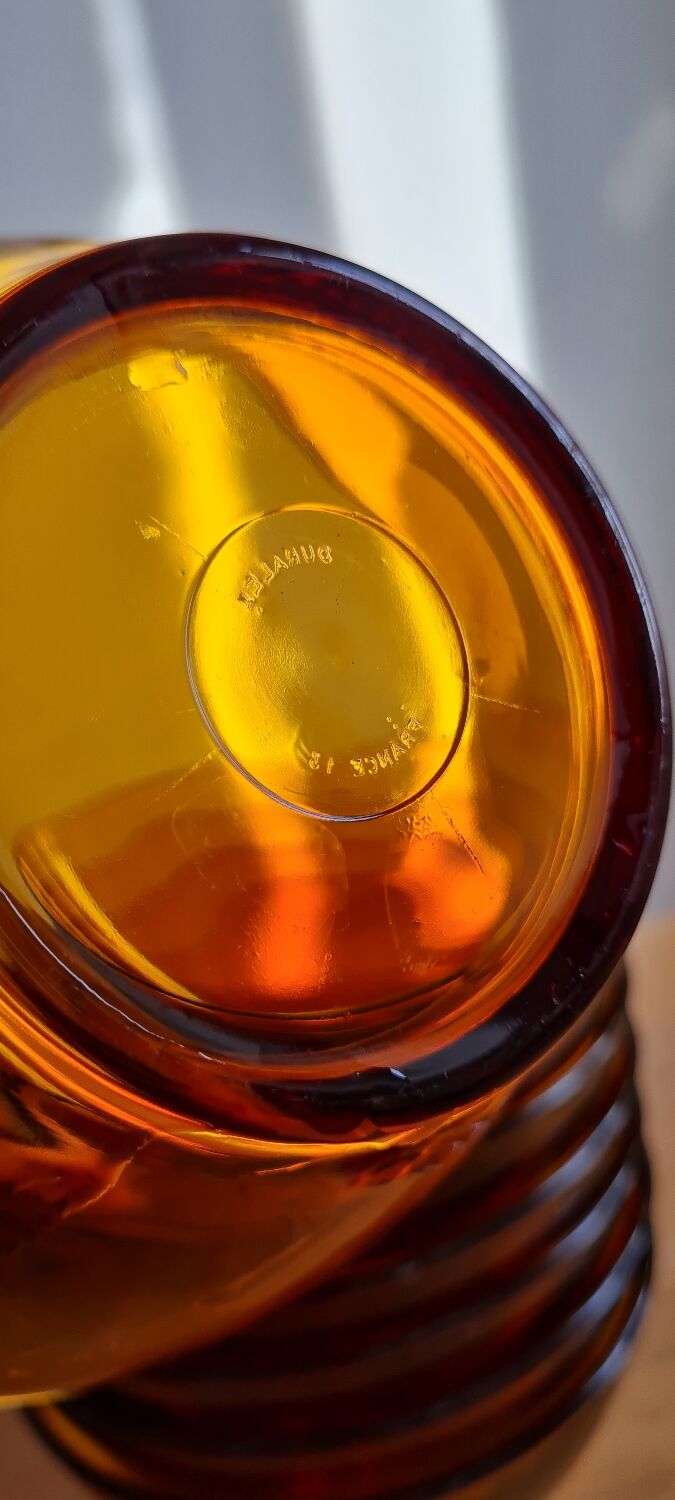Set of 8 bowls in amber Duralex glass