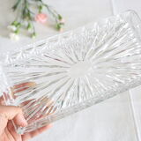 Rectangular glass dish, moulded glass, art deco
