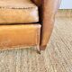 Fauteuil Club en cuir marron