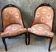 Pair of carved solid mahogany gondolas from the 19th century