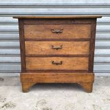 Rustic chest of drawers in solid oak 1950