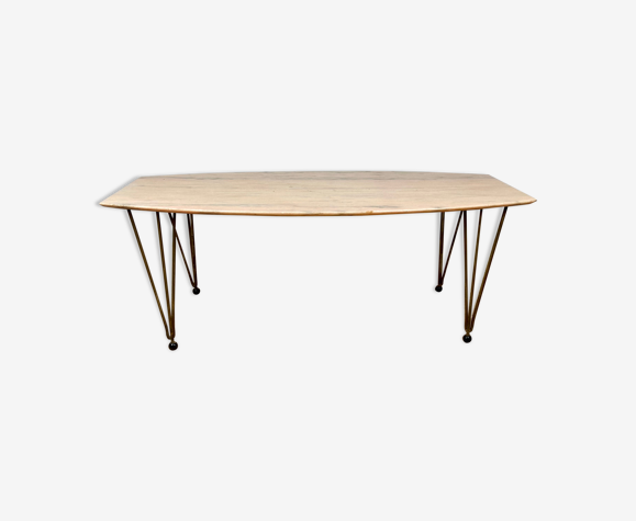 Marble toped coffee table mid century vintage