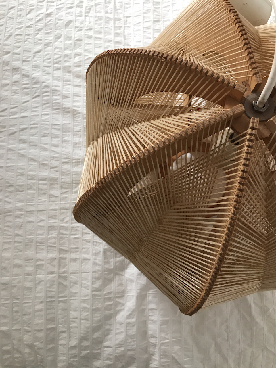 Scandinavian vintage suspension wood and yarn