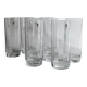 Clear crystal flower-shaped longdrink glasses – Vintage 1980s Luigi Bormioli, Italy, Set of 8