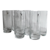 Verres à long drink en cristal clair en forme de fleur – Vintage années 1980 Luigi Bormioli, Italie, ensemble de 8