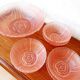Ensemble de bols en verre dépoli rose