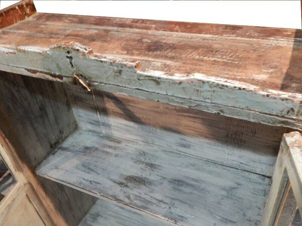 Buffet Ancien Meuble Vitre Teck
