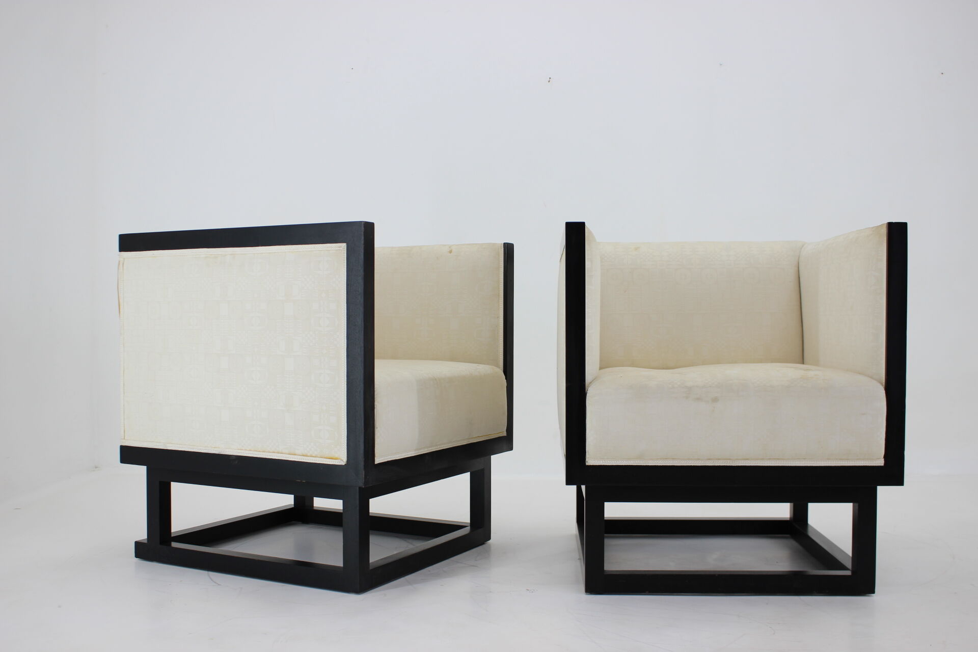 Josef Hoffmann Pair of Cabinet Chairs by Wittmann, Austria