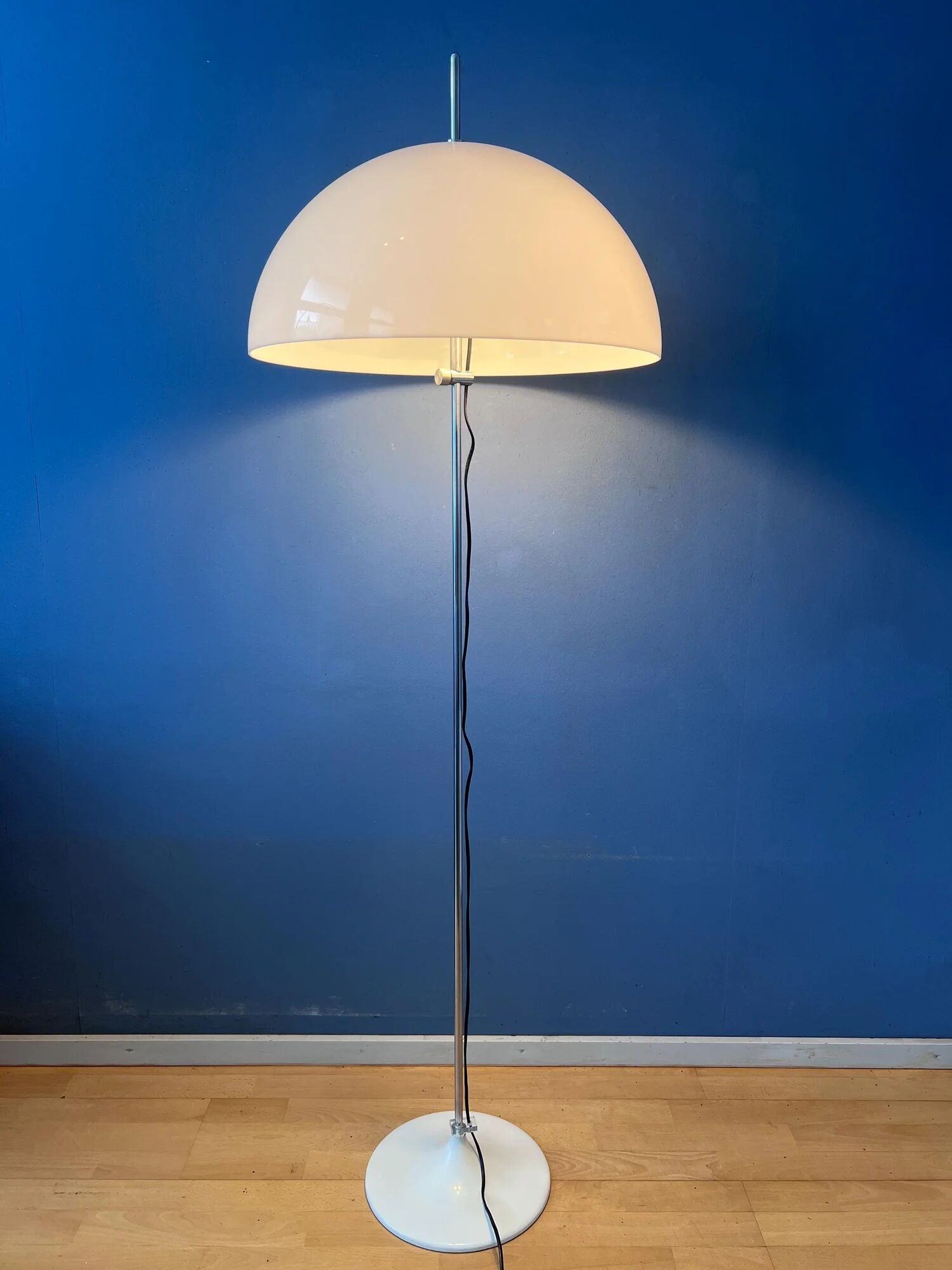 Vintage GEPO Space Age Mushroom Floor Lamp, White Acrylic Glass Shade