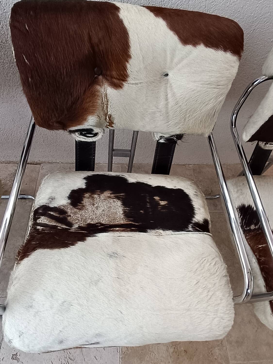 Set of 4 vintage Cucroma armchairs – Guido Faleschini – leather