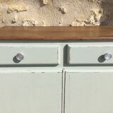 Sideboard in patinated oak and waxed top in natural wood