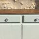 Sideboard in patinated oak and waxed top in natural wood