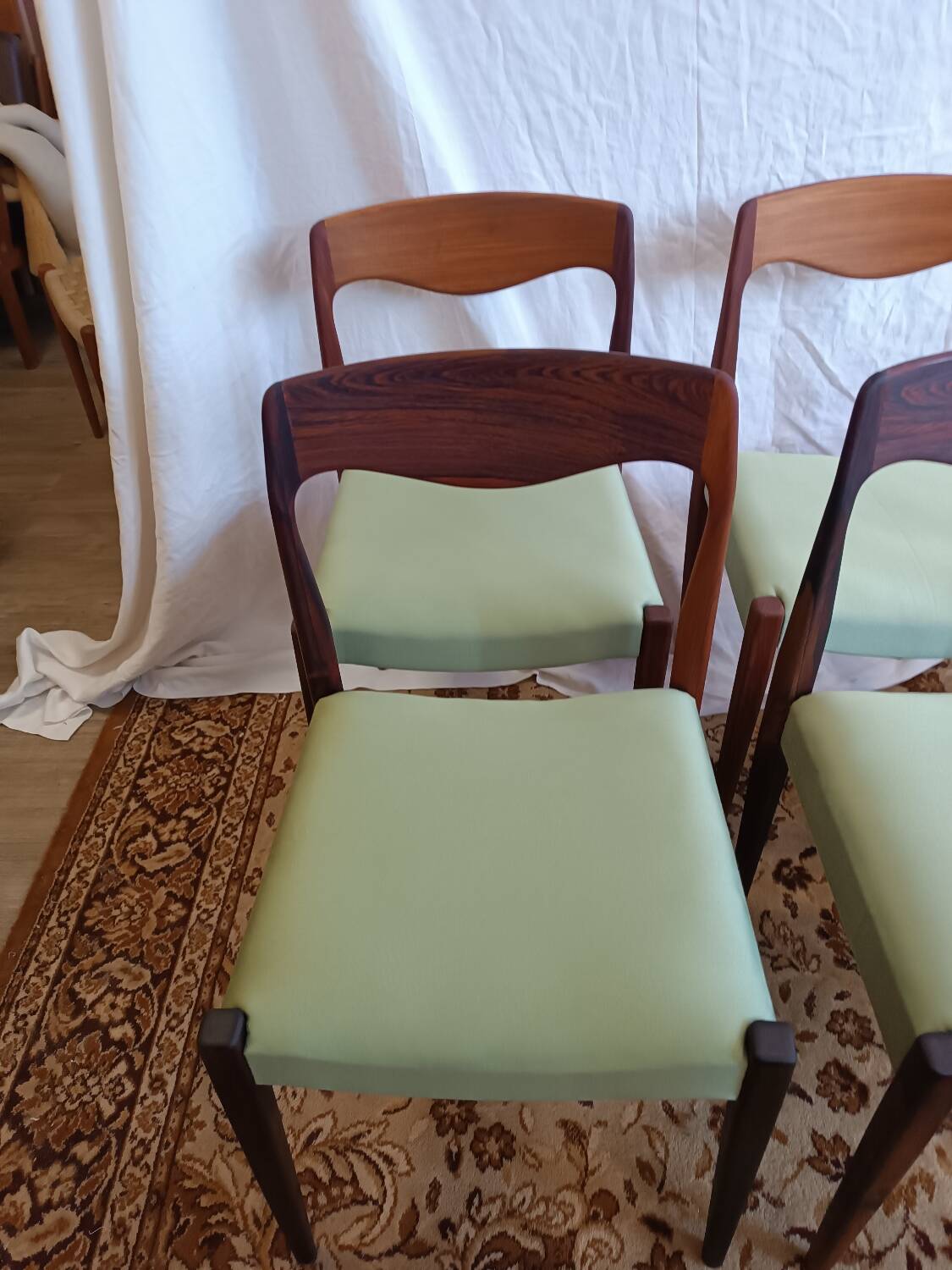 Scandinavian teak and rosewood chairs from the 60s