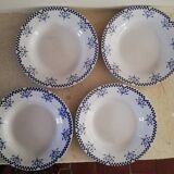 4 soup plates iron earth Creil and Montereau