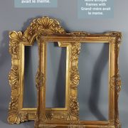 Ancien cadre bois & stuc doré 61x48,5 cm feuillure 51,5x38,2 cm