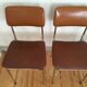 4 chaises skaï camel métal chromé années 70