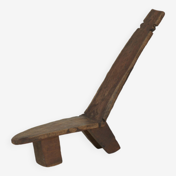 Vintage West African monoxyl wooden chair Lobi / Stargazer Circa 1950
