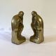 Paire de serre-livres en laiton d'après "Le penseur" de Rodin, vers 1960