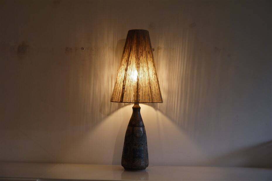 Large stoneware lamp by Jc Courjault for Keraluc