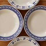4 mismatched vintage earthenware soup plates - Camilla set