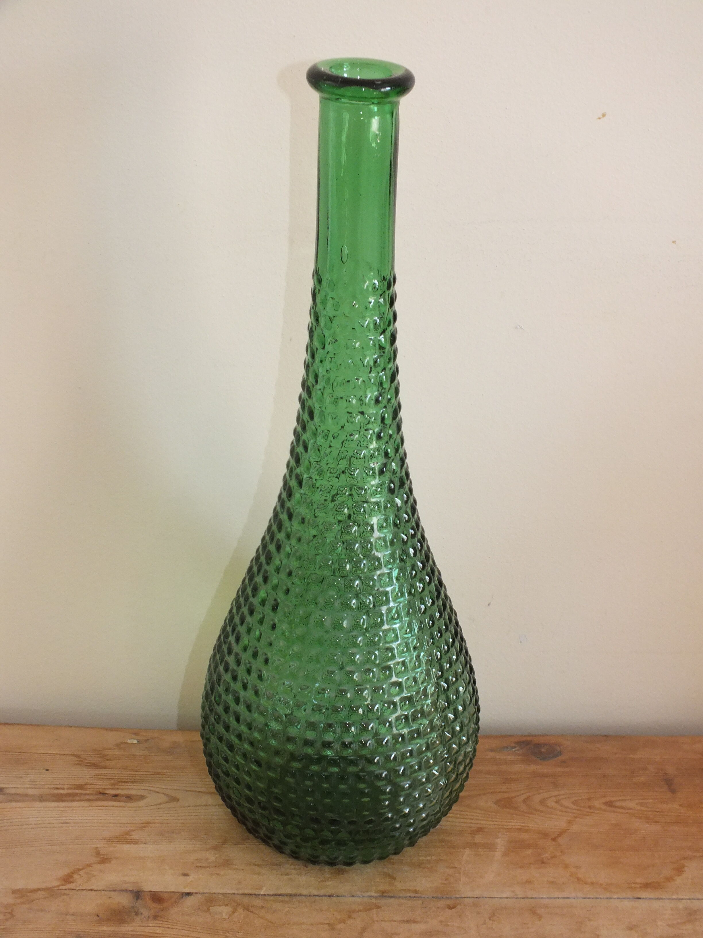 Empoli Italian glass bottle vase without cap