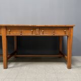Large antique drapery fabric table