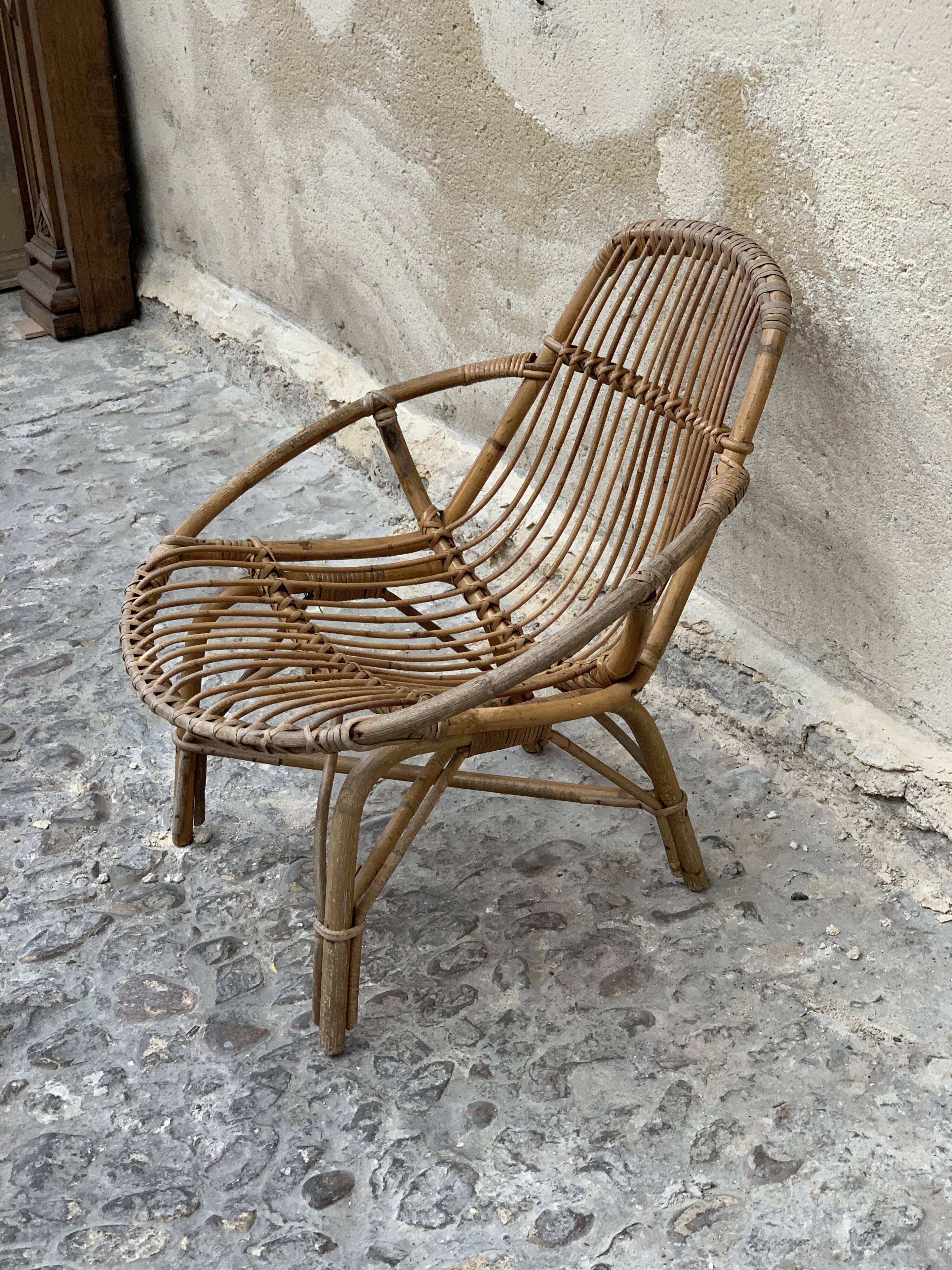 Rattan armchair