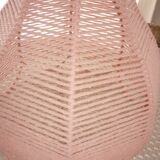 Abat-jour tressé en coton rosé