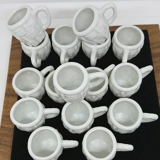 White Ceramic Mini-Chopes/Shot Basket Decor