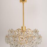 Chandelier, Brass and Crystal Glass by Kinkeldey, Germany, 1970s