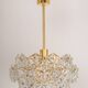 Chandelier, Brass and Crystal Glass by Kinkeldey, Germany, 1970s