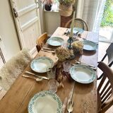 Set of eight Moulin des loups soup plates