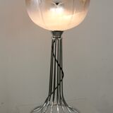 Lamp "space age". glass reflector, metal base. Circa 1970