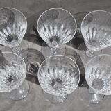 6 laccarat crystal champagne flutes model Cassino stamped