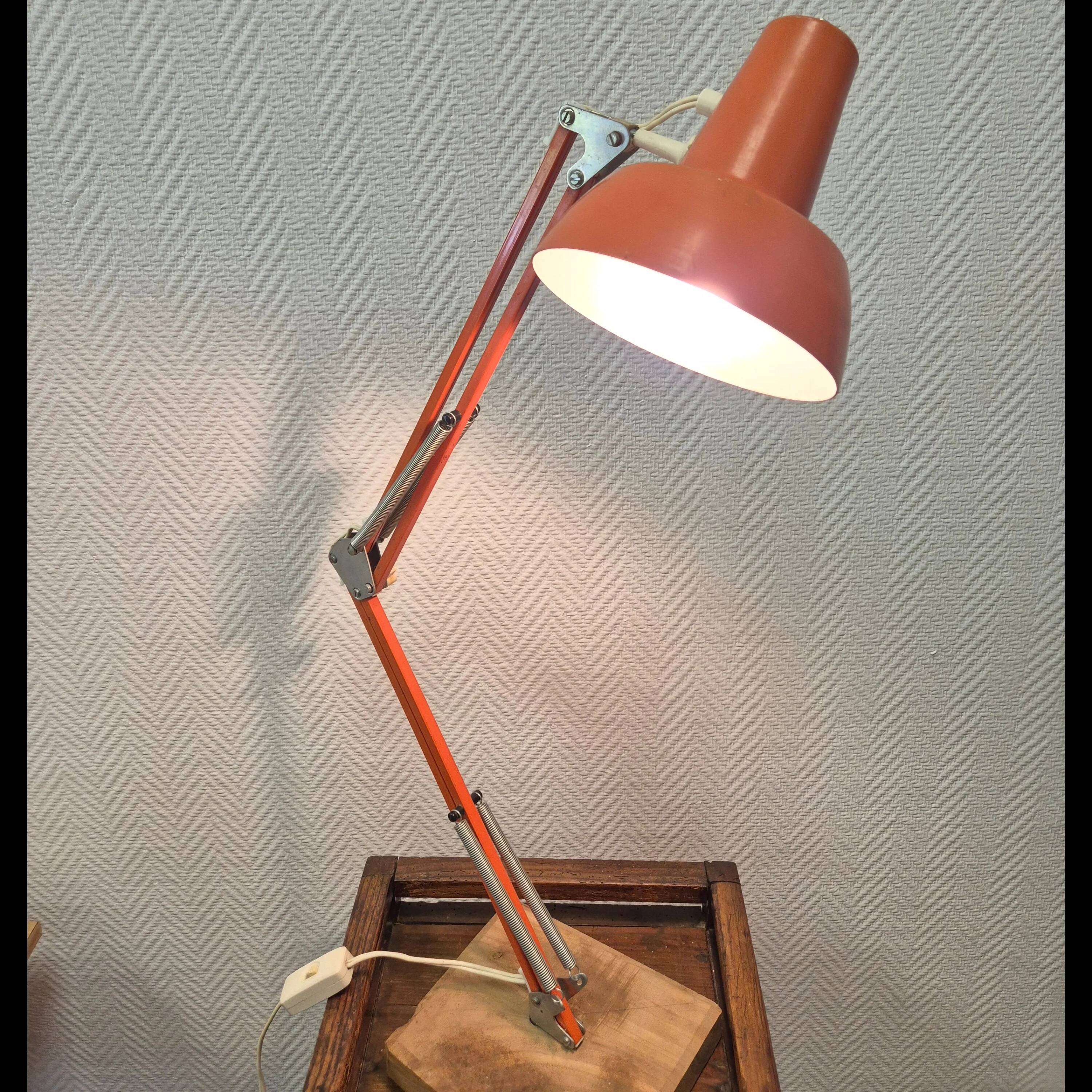 Lampe d'architecte vintage métallique articulée