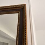 Golden Rectangular Wall Mirror Wood Louis XVI Style Acanthus Leaf Pearled