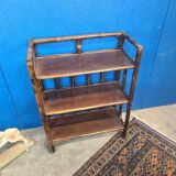 Vintage rattan bookcase shelf