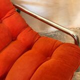 Vintage pop heater armchair 1970's chrome tubing