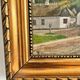 Vintage signed cottage landscape oil painting