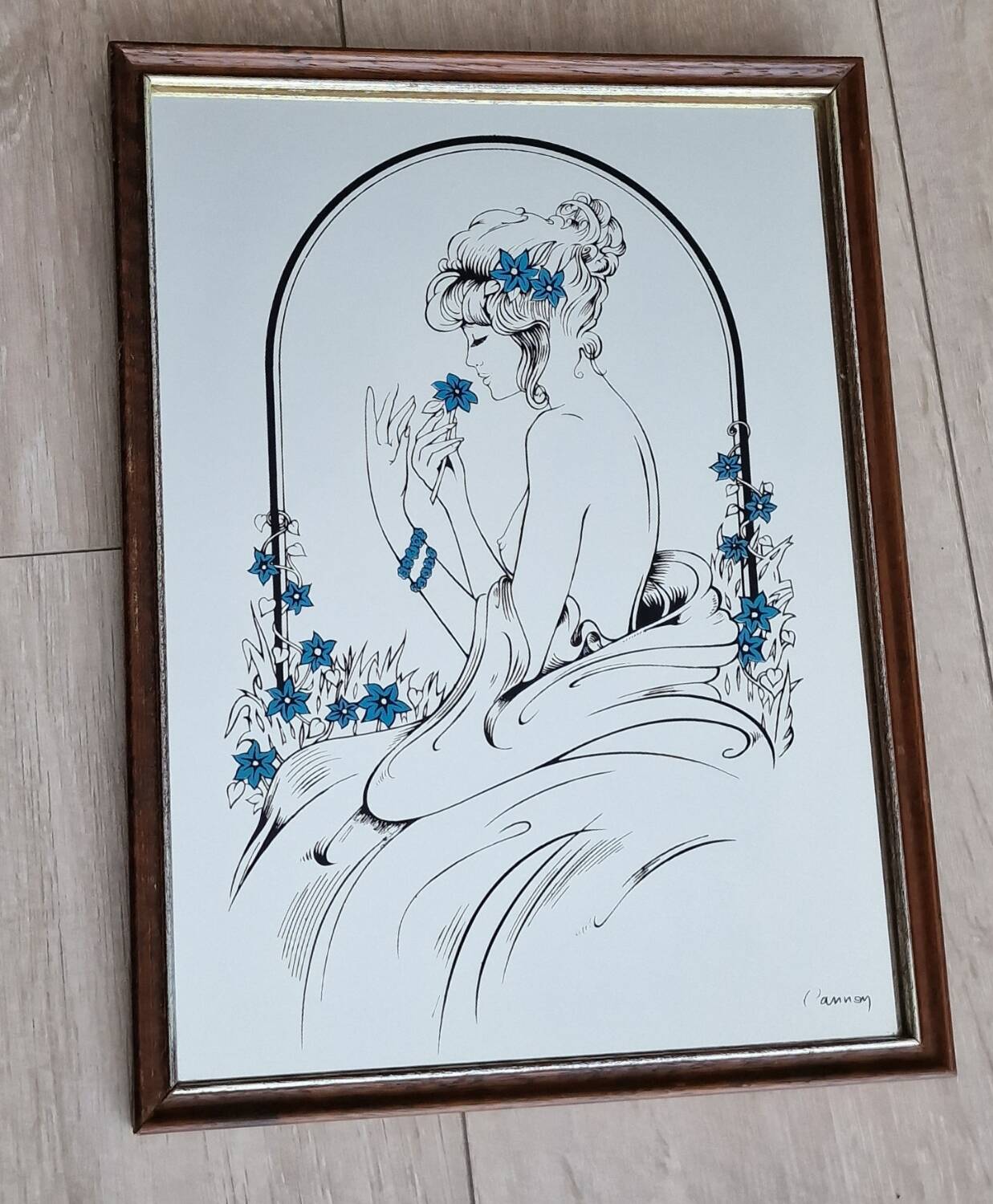 Vintage silkscreen mirror