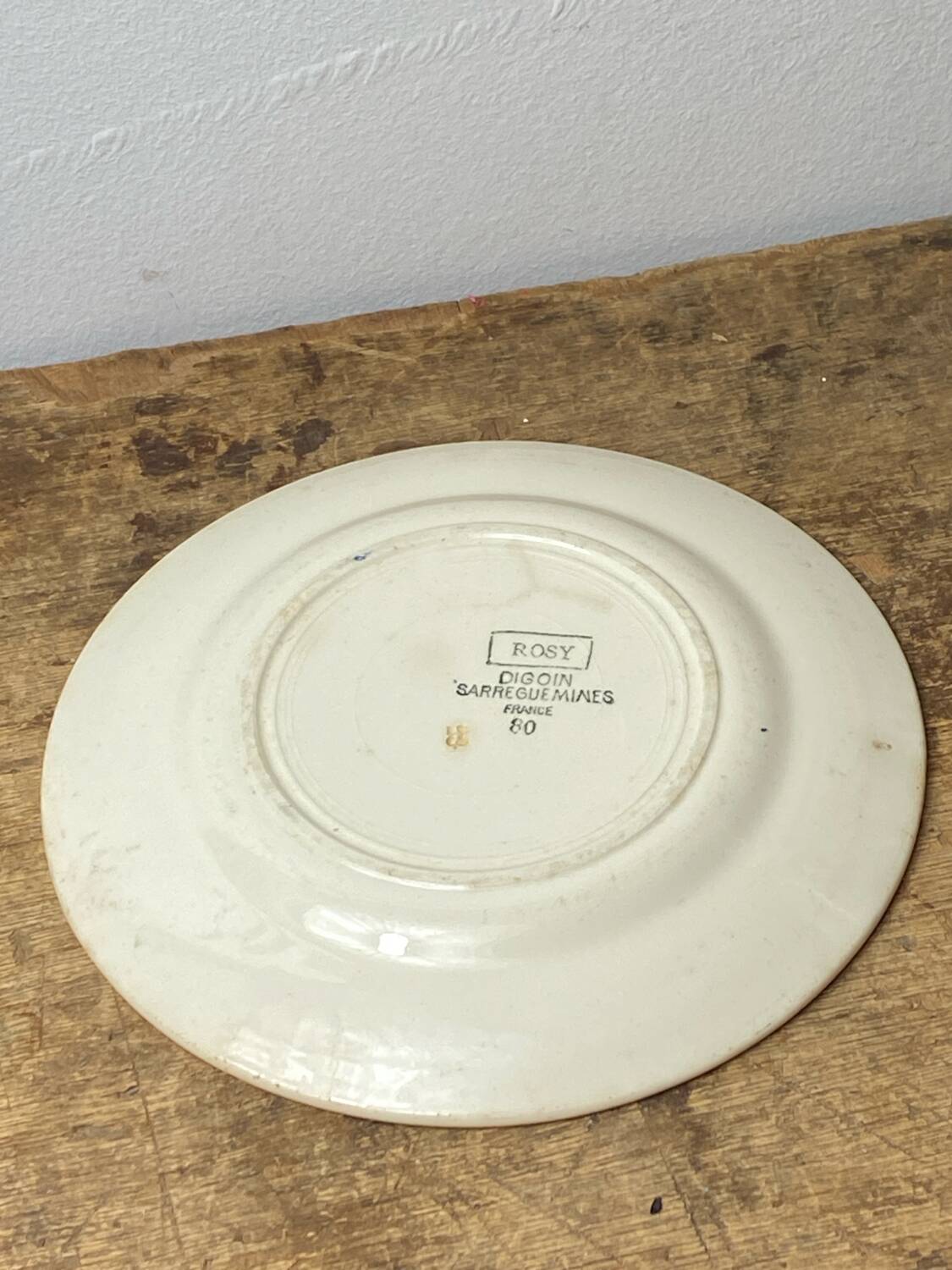 Two Digoin Sarreguemines dessert plates