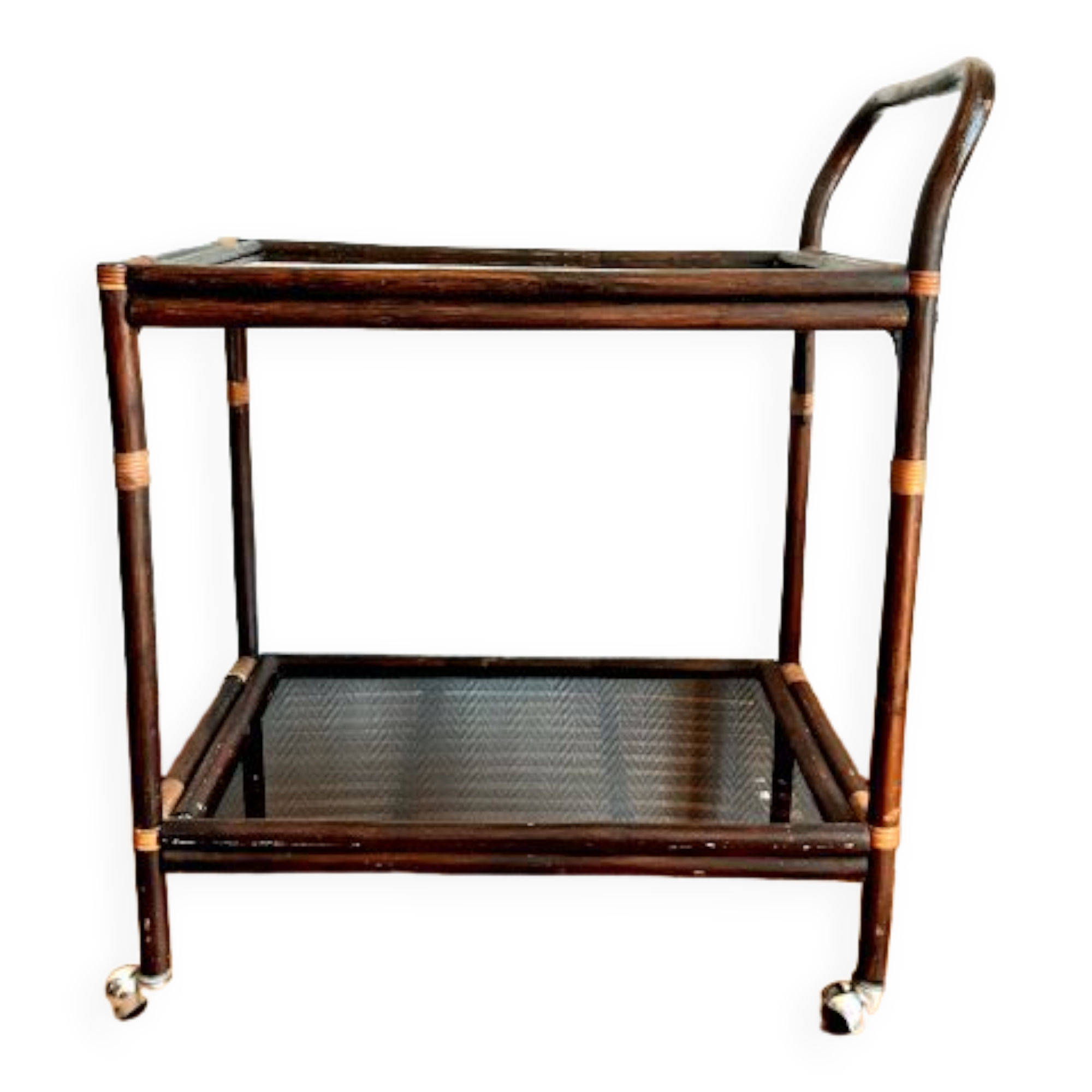 Rattan and smoked glass rolling service